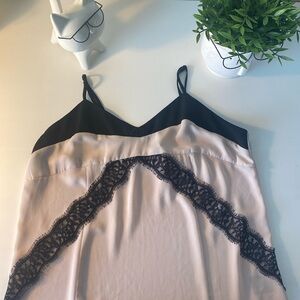 Mossimo black and light pink lace strap blouse